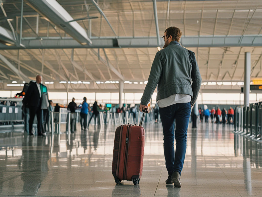가을철 해외여행을 위해 공항 출국장에서 여권과 항공권을 확인하는 여행객